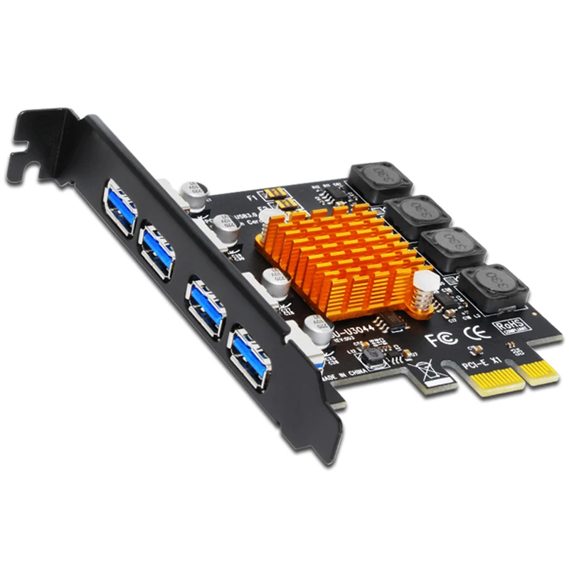 Tarjetas controladoras PCIE USB 3,0 HUB, tarjeta PCI Express USB 3,0 de 4 puertos, tarjeta extensora PCIE USB 3,0, adaptador de tarjeta de expansión PCI-E - imagen 4