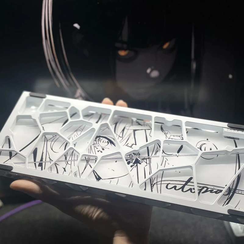 Funda de teclado hueca Holy60, placa trasera, carcasa de aluminio personalizada, GH60 Wooting60he, funda de teclado hueco, funda de placa de luz uniforme - imagen 4