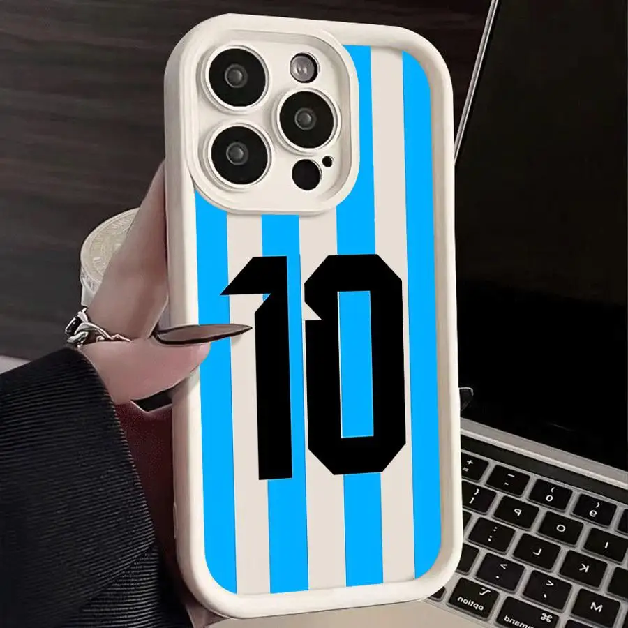 Funda de teléfono con número de fútbol de dibujos animados para iPhone 16 Pro Max 15 Plus 14 13 12 11 16e 15 14 16 Pro 13Pro, funda suave - imagen 2