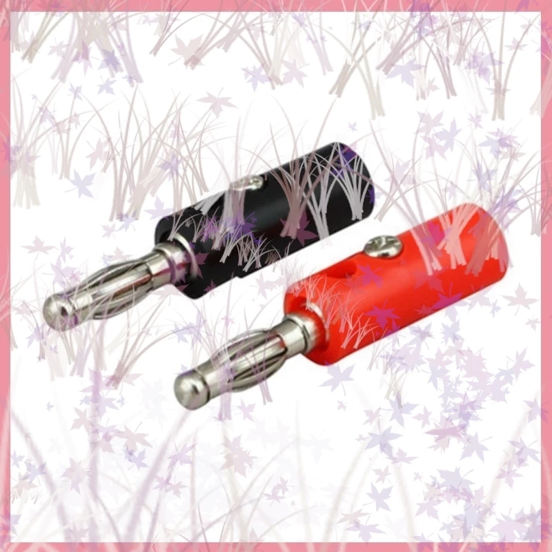 1/5/10 Uds. Conectores macho de placa Banana de 4mm, conectores rojos y negros sin soldadura para Audio, altavoz, vídeo, adaptador Musical DIY B6 - imagen 4