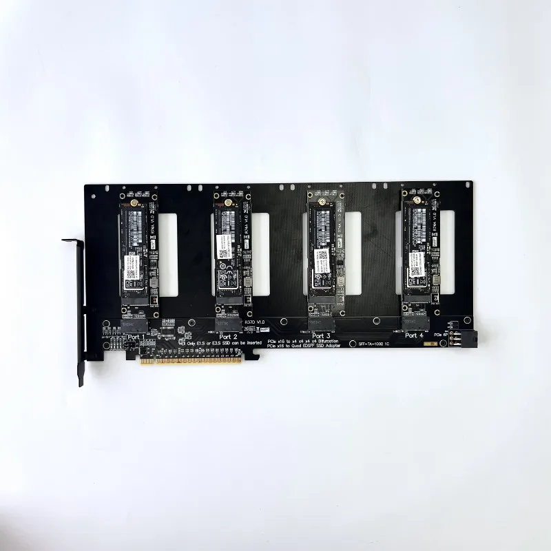 Tarjeta adaptadora divisora de bifurcación PCIe5.0 x16 a 4 puertos GEN5 para U.2 SSD/EDSFF E1.S/E3.S disco duro tarjeta de expansión dividida GPU Dock - imagen 4