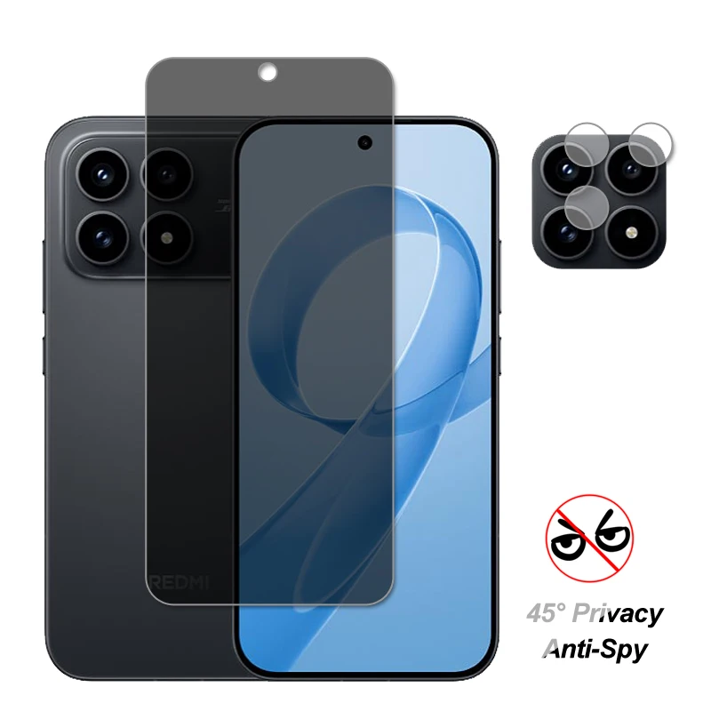Para Xiaomi Redmi K90 vidrio Xiaomi Redmi K90 Protector de pantalla privacidad vidrio templado película protectora de lente de cámara de teléfono Redmi K90