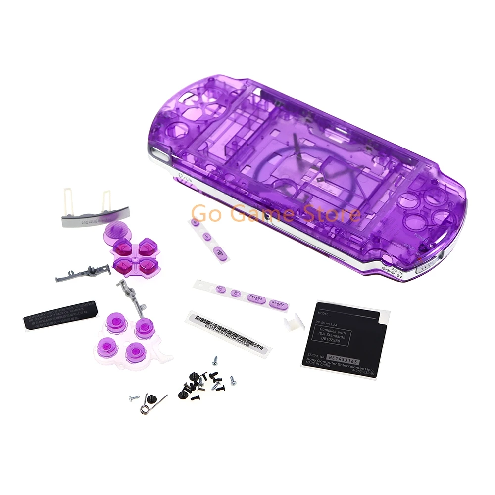 1 Juego para PSP3000 PSP 3000 carcasa transparente reemplazo de consola de juegos 6 colores funda completa con kit de botones - imagen 4