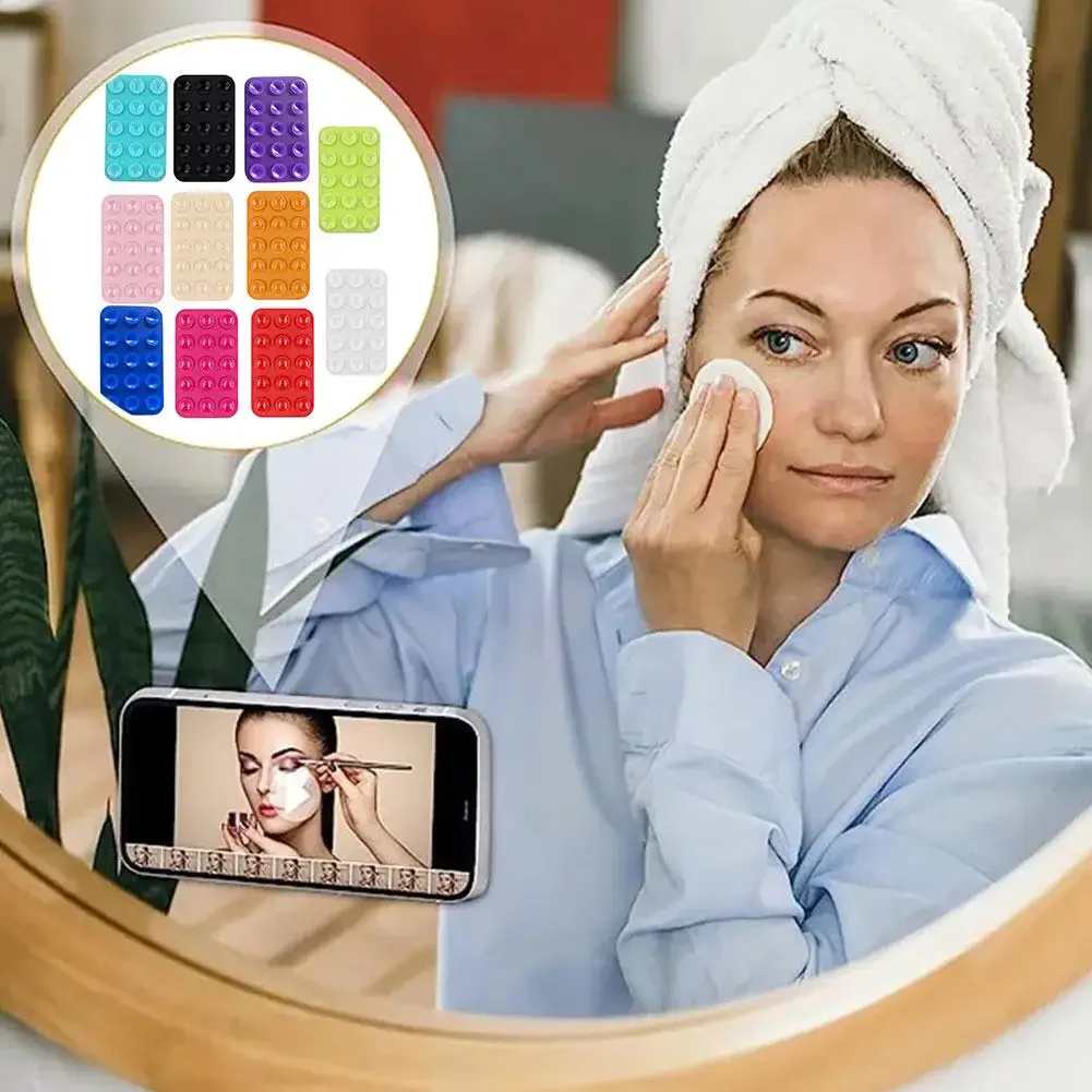 Soporte de pared con ventosa, alfombrilla de silicona multifuncional antideslizante de doble cara, funda de montaje para teléfono, almohadilla de ventosa cuadrada, nuevo - imagen 2