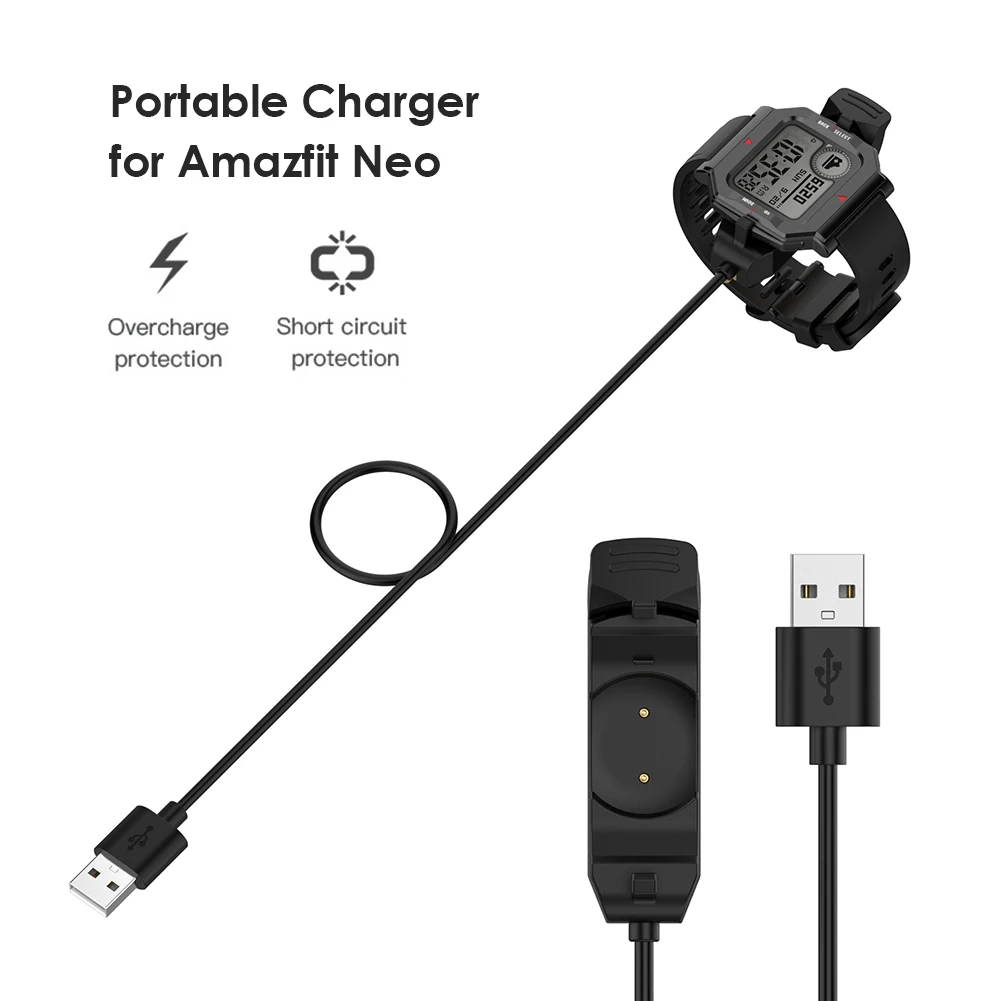 Cable de carga USB de 1m, cargador de reloj inteligente para Huami Amazfit Neo, Cable de carga inalámbrico, dispositivo de carga portátil - imagen 4