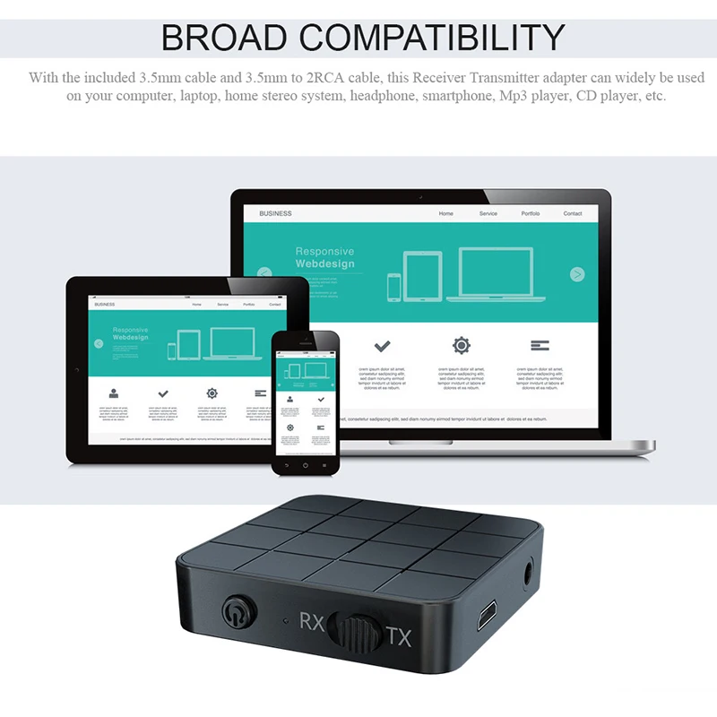 Con receptor y transmisor de Audio Bluetooth BT5.0, adaptador de conversión de música estéreo de doble canal, conector auxiliar de 3,5mm, Dongle USB de sonido RCA - imagen 4