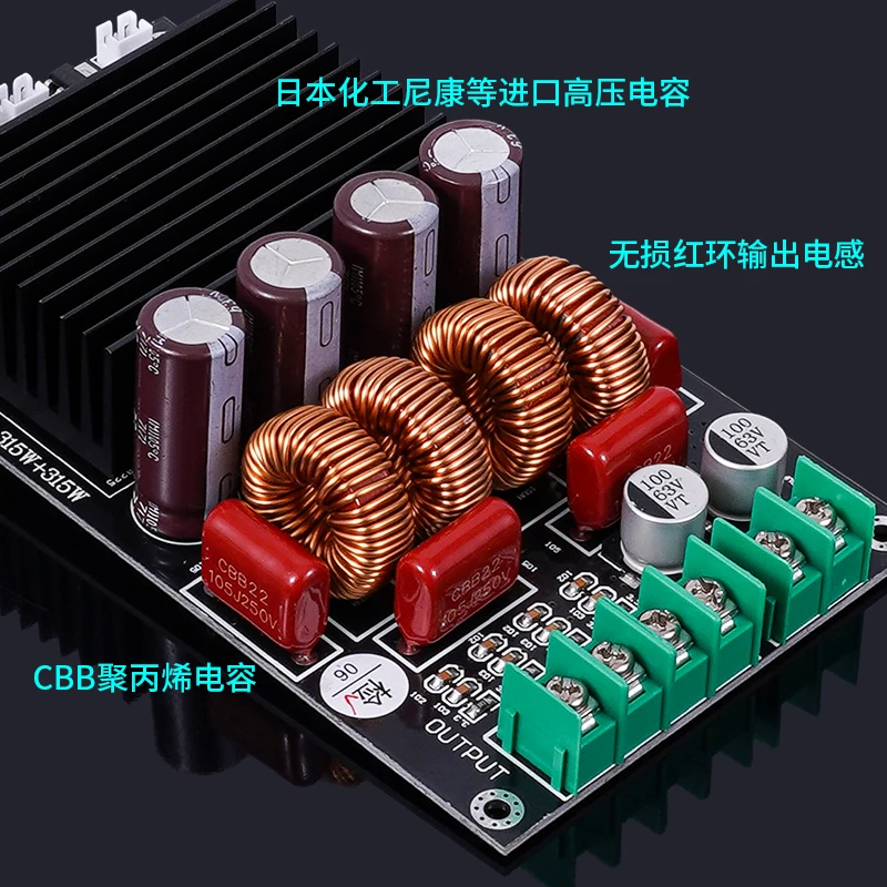 Placa amplificadora de potencia de 2 canales, 300W x 2, TPA3255, placa amplificadora de alta potencia DC-19-DC52 para cine en casa - imagen 5