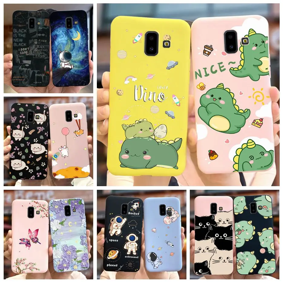 Funda de silicona suave para Samsung Galaxy J6 Plus 2018, cubierta de dinosaurio SM-J610F, para teléfono Samsung J6 J6 + 2018