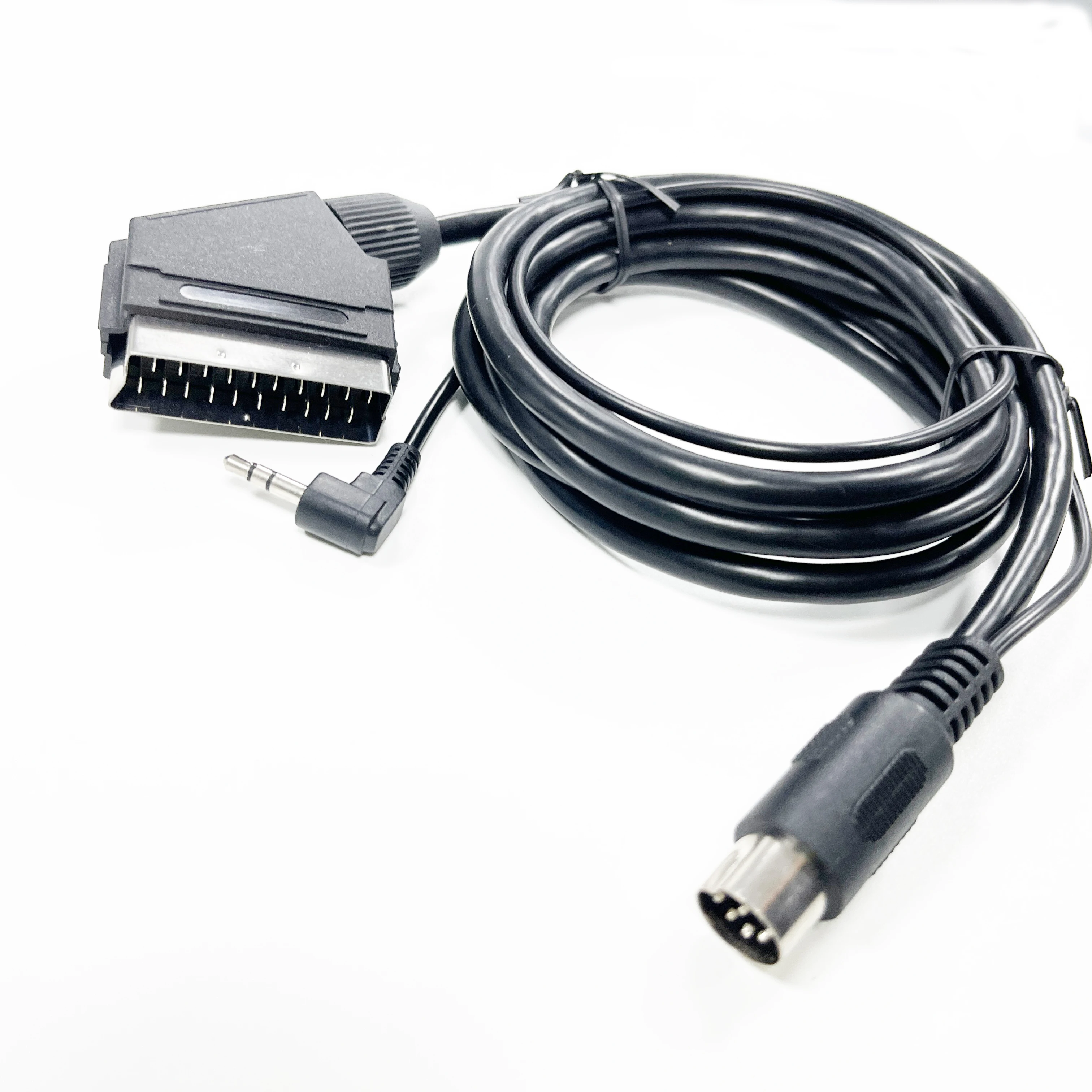 Niquelado para SEGA Genesis 1 para NEO GEO cable scart av de doble canal con enchufe de 3,5 mm 1,8 metros - imagen 2