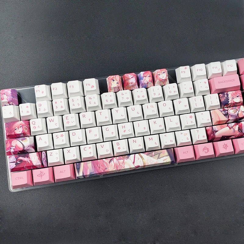 12 teclas/juego de diseño de personaje de Anime, sublimación térmica personalizada, perfil de cereza, suplemento de teclado mecánico, tecla personalizada - imagen 2