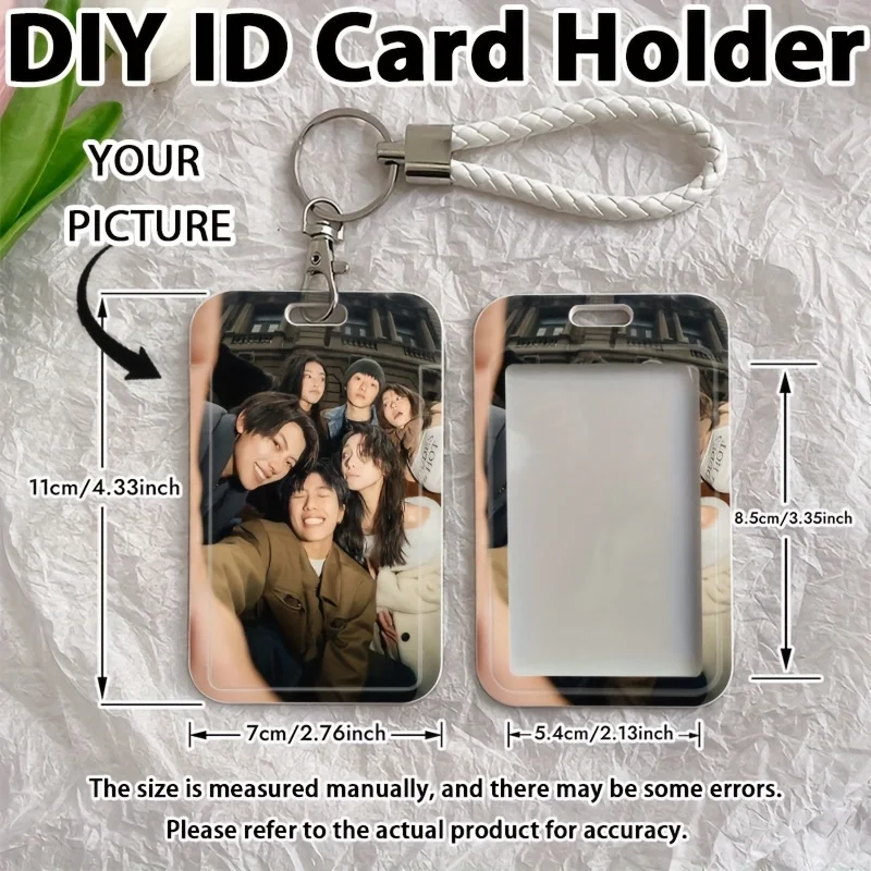 Soporte de tarjeta de identificación de foto acrílica personalizado DIY para uso doméstico, funda protectora para tarjeta bancaria y tarjeta de crédito, funda para llavero de identificación de estudiante - imagen 4