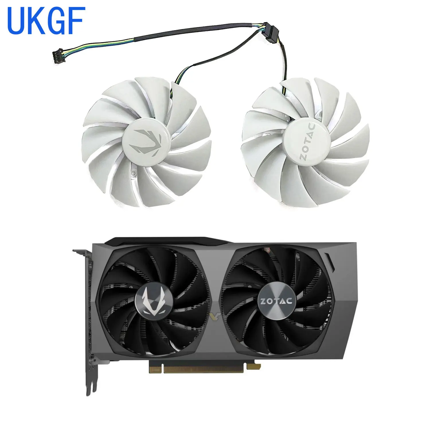UKGF nuevo GA92S2U 4PIN 87MM adecuado para ZOTAC GeForce RTX3050 3060 3060ti 8GB Twin Edge OC tarjeta gráfica versión blanca - imagen 2