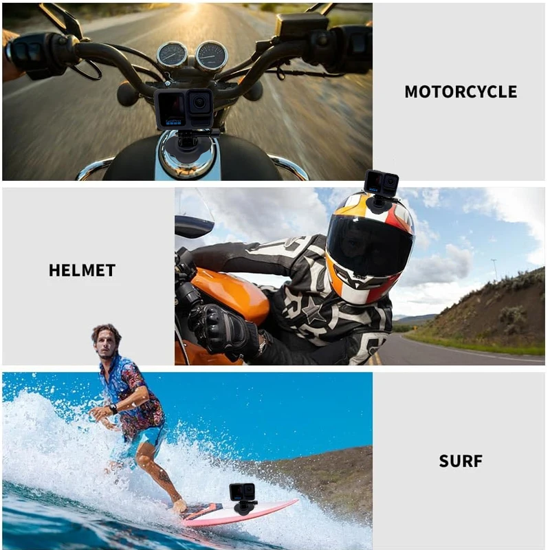 Soporte Universal Flexible para casco para GoPro 13, 12, 11, 10, 9, Insta 360 X3, X4, X5, DJI, Base adhesiva plana curvada, accesorio para cámara deportiva - imagen 4