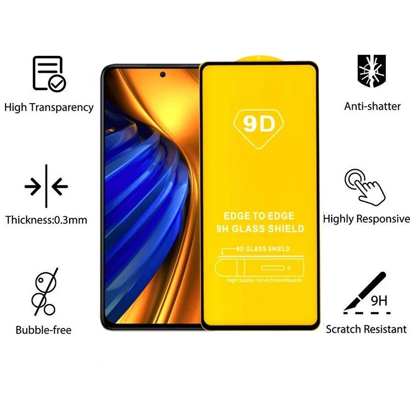 Para Xiaomi Poco X3 X4 M3 M4 Pro 5G Protector de pantalla para Poco F3 F4 F2 X3Pro X3GT X4GT X3NFC F4GT cubierta completa película de vidrio templado - imagen 5