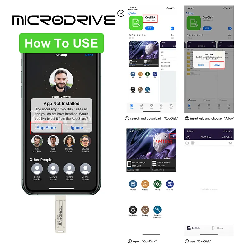 Tipo c 2 en 1 unidad flash USB 3.0 OTG Pen Drive de alta velocidad 64GB 128GB 256GB Micro USB stick Almacenamiento externo - imagen 5
