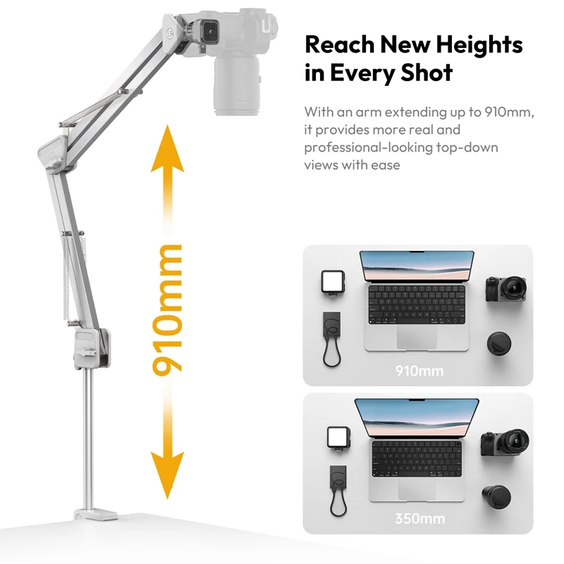 Soporte de brazo de pluma superior para cámara Ulanzi TH04 con sistema de liberación rápida Uka soporte de luz de escritorio para cámara DSLR para fotografía Vlog - imagen 5