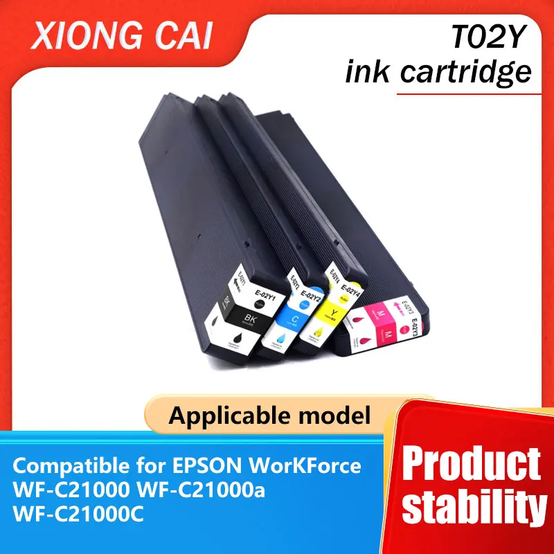 【Alta capacidad】 Cartucho de tinta amarillo C13T02Y100 - Adecuado para impresora de inyección de tinta comercial Epson WorkForce WF-C21000a/WF-C21000C