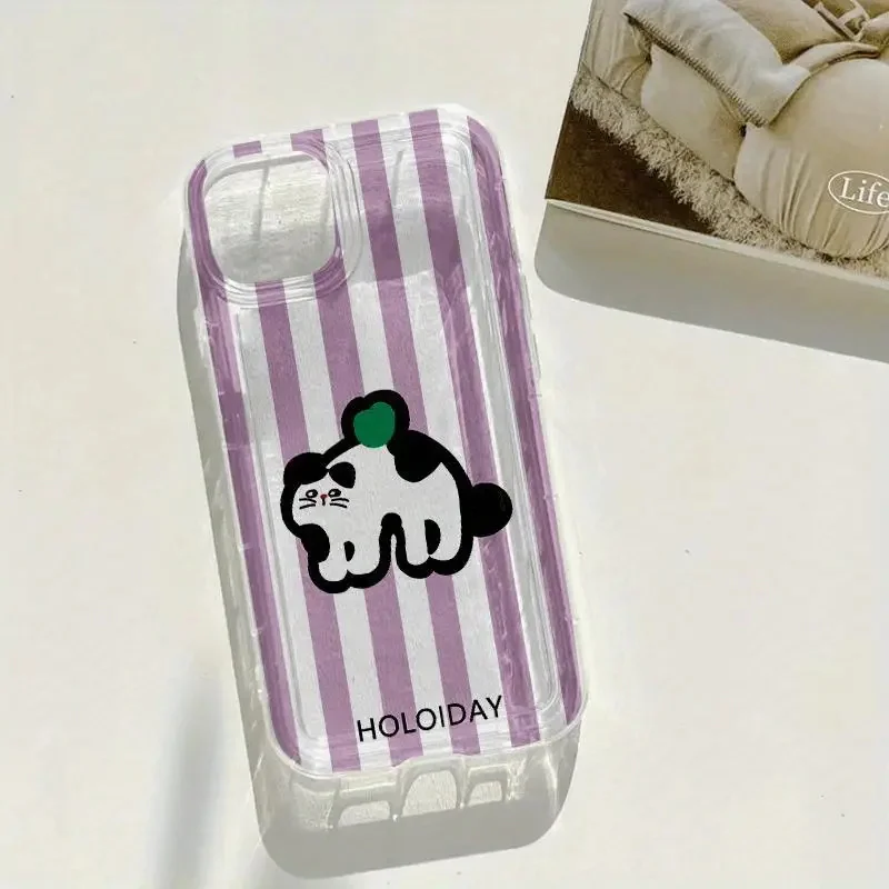 Funda de teléfono con estampado de ciervo y gato a rayas rosas para Xiaomi Mi 14 13 13T 12 12T Pro 11 Lite 5G, funda de Tpu suave con cojín de aire transparente - imagen 5