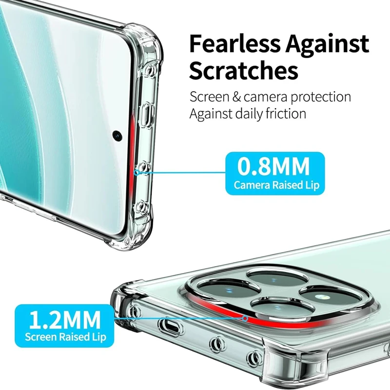 Funda de teléfono de lujo a prueba de golpes para Xiaomi Redmi Note 14 13 12 Pro Plus, funda trasera de TPU suave de silicona transparente - imagen 4