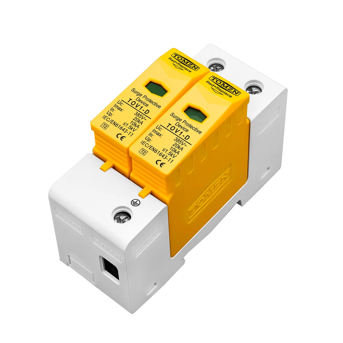 TOMZN AC SPD 1P+N 30KA~60KA D ~385V Dispositivo protector contra sobretensiones doméstico de bajo voltaje - imagen 3