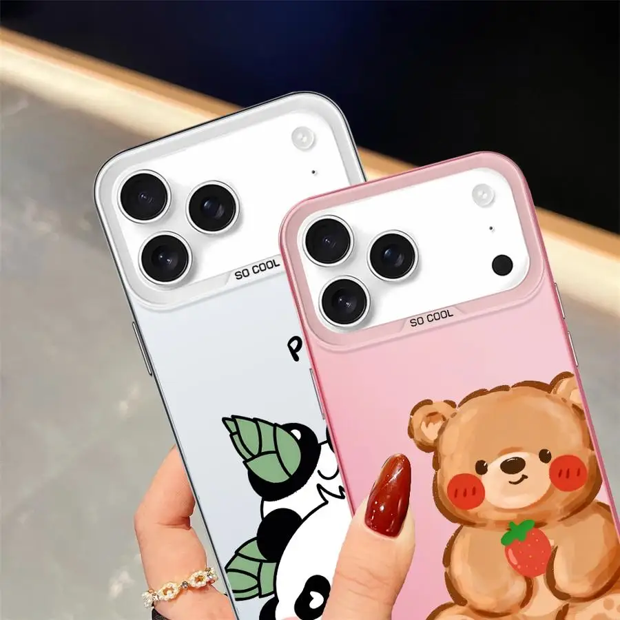 Funda trasera de teléfono con bonito Panda de dibujos animados para iPhone XS XR 15 Plus 12 16e 14 13 11 16 17 Pro Max 17Air - imagen 2