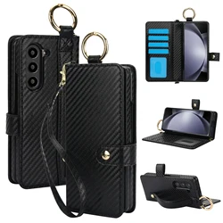 Funda cartera de cuero Samsung Galaxy Z Fold 7/6/5/4/3 con soporte