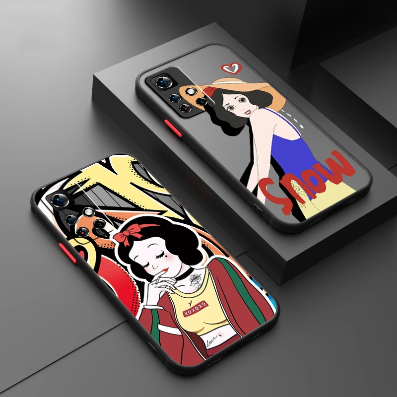 Disney Blancanieves translúcido para Redmi Note 13R, 13, 12, 12S, 12T, 11, 11T, 11E, 10 Pro Plus, 5G, funda trasera para teléfono