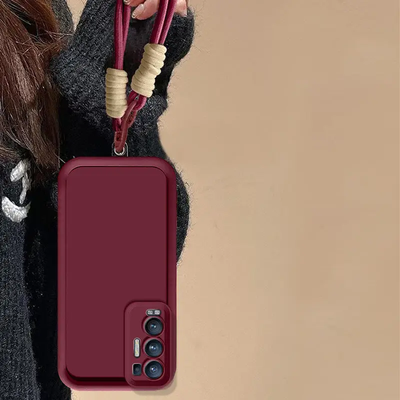 Para Oppo Find X3 Neo funda OPPO Find X3Neo funda de teléfono CPH2207 FIND X3 NEO cubierta de parachoques silicona suave Anti pérdida cuerda colgante - imagen 5