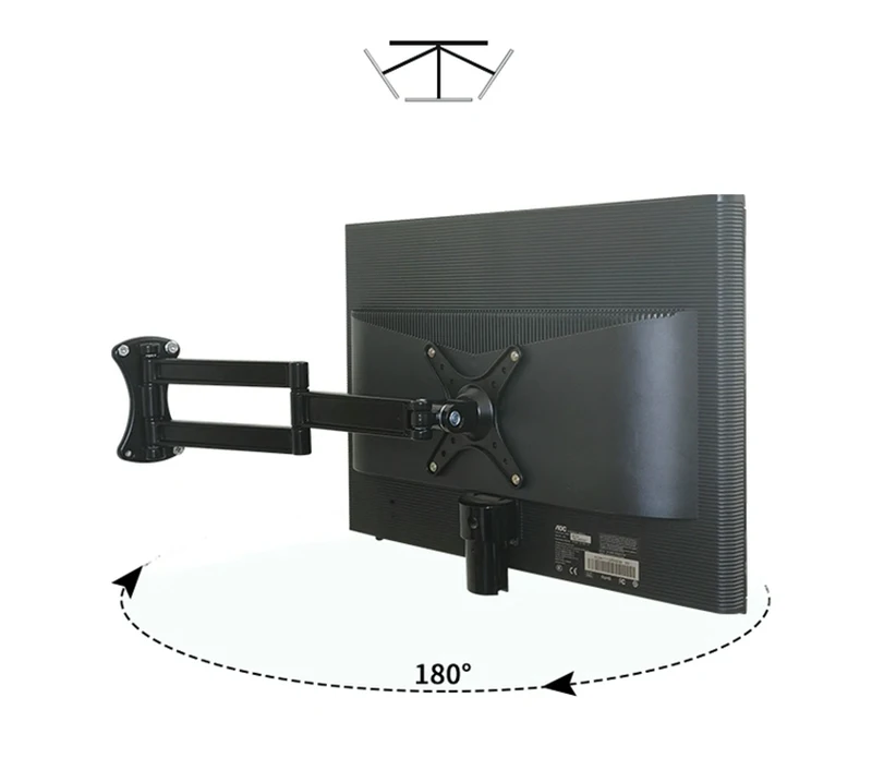 Soporte de Monitor de aleación de aluminio, brazo retráctil de 360 grados, rotación completa, 14-27 pulgadas, LCD, LED, Panel plano, montaje de pared para TV, CY05 - imagen 2