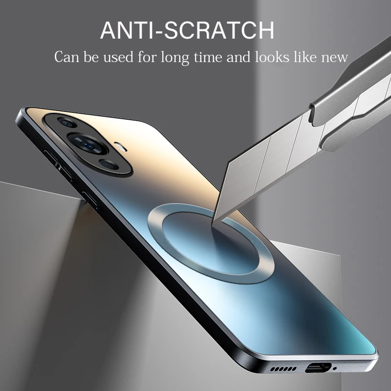 Funda rígida de silicona mate AG de lujo para Huawei Nova 11 10 9 SE 8 Pro, funda protectora esmerilada para teléfono, funda de carga inalámbrica magnética - imagen 4