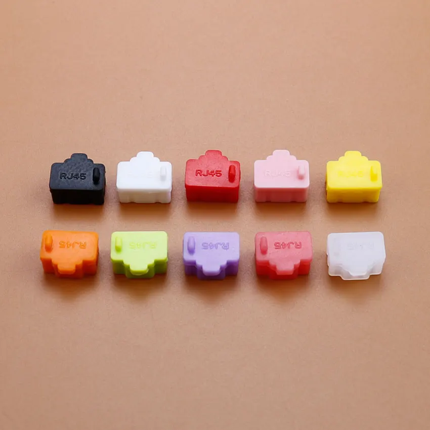 JCD 10 Uds puerto de concentrador Ethernet RJ45 tapa protectora antipolvo enchufe RJ45 conector hembra conector de silicona - imagen 4