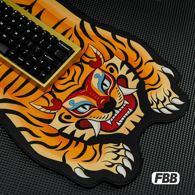 Alfombrilla de ratón Fbb Tiger Alien, tela con patrón aleatorio, superficie gruesa, alfombrilla de mesa, borde de bloqueo, almohadilla creativa, personalización de esqueleto, escritorio - imagen 4
