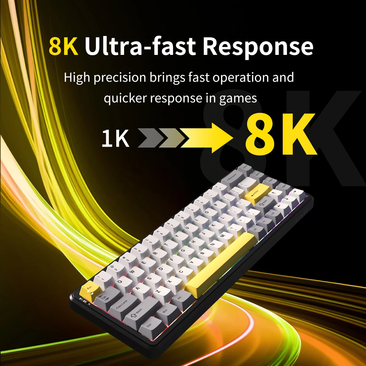 Teclado para juegos de oficina AJAZZ AK680 MAX (8 + 8K) eje de arroz magnético versión Hifi tres modos versión fija de aluminio RGB DIY - imagen 3