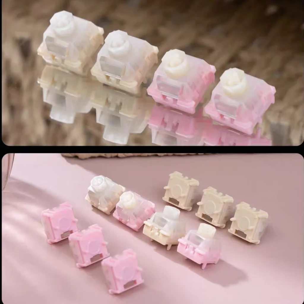 Wuque Studio-interruptor magnético de flujo rosa, interruptores de teclado de efecto Hall lineal RGB, sonido Clacky profundo, 35gf, disparo rápido para juegos