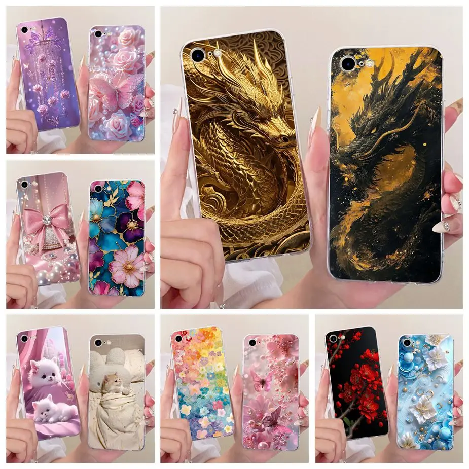 Para Apple iPhone SE 2020 2022 funda Cool Dragon lujosa funda pintada suave funda de teléfono delgada para iPhone SE 2022 iPhoneSE 2020 Fundas