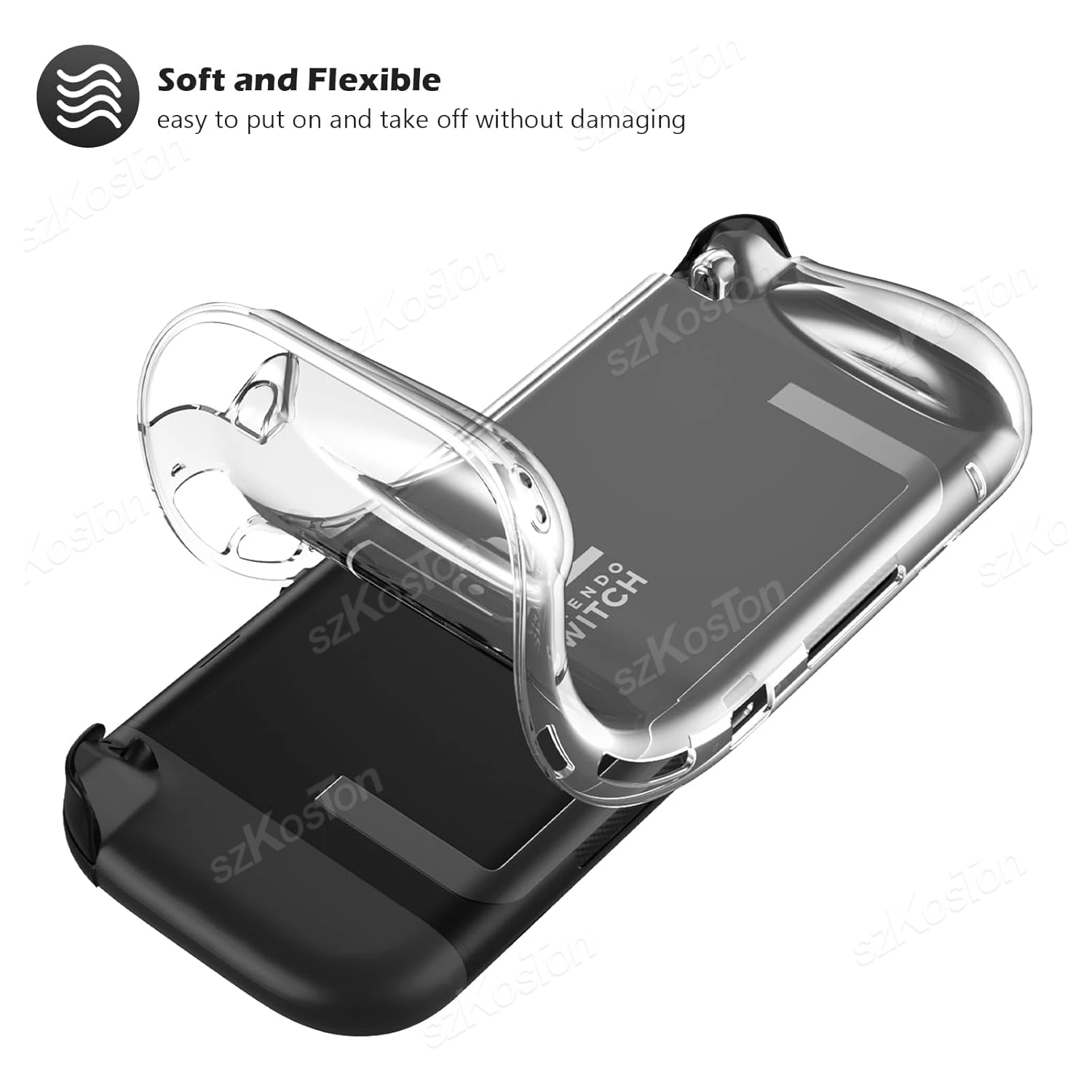 Cubierta transparente delgada de TPU para Switch 2, funda protectora antiarañazos, absorción de golpes, diseño de agarre ergonómico para accesorios Switch2 - imagen 3
