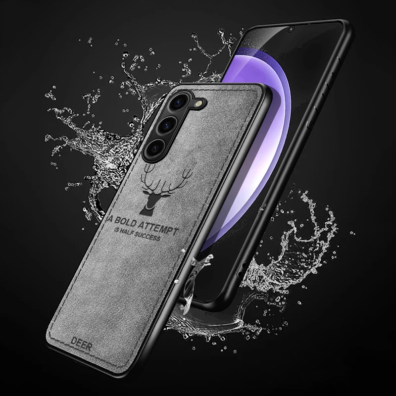 Funda trasera de tela con patrón de ciervo para Samsung Galaxy S23 FE, cubierta de tela suave a prueba de golpes, SamsungS23 Ultra S23 + S23FE 5G - imagen 3