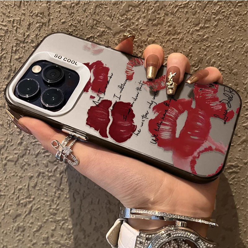 Funda rígida mate con estampado de labios rojos para Xiaomi Redmi Note 13 12 11 Pro Plus 4G 5G 12S 11S 10S 10 9 9S 8 12C 13C A3 Capa de parachoques - imagen 4