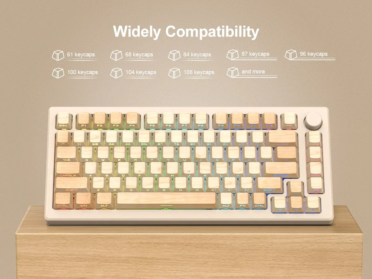Teclas XVX de 127 teclas de madera PBT con estampado lateral brillante a través de tinte-Sub Cherry perfil Keycap para teclado mecánico Cherry MX Gamer - imagen 4