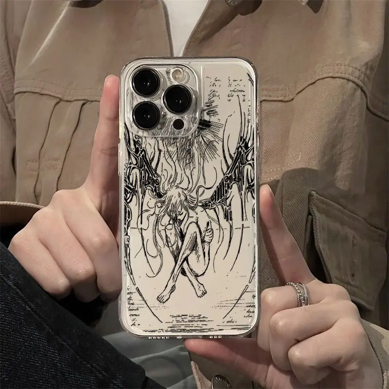 Funda transparente de lujo Black Angel Death Demon para Samsung A73 A72 A71 A55 A52 A51 A50 A34 A35 A33 A32 A31 A30 A24 A23 A22 5G - imagen 4