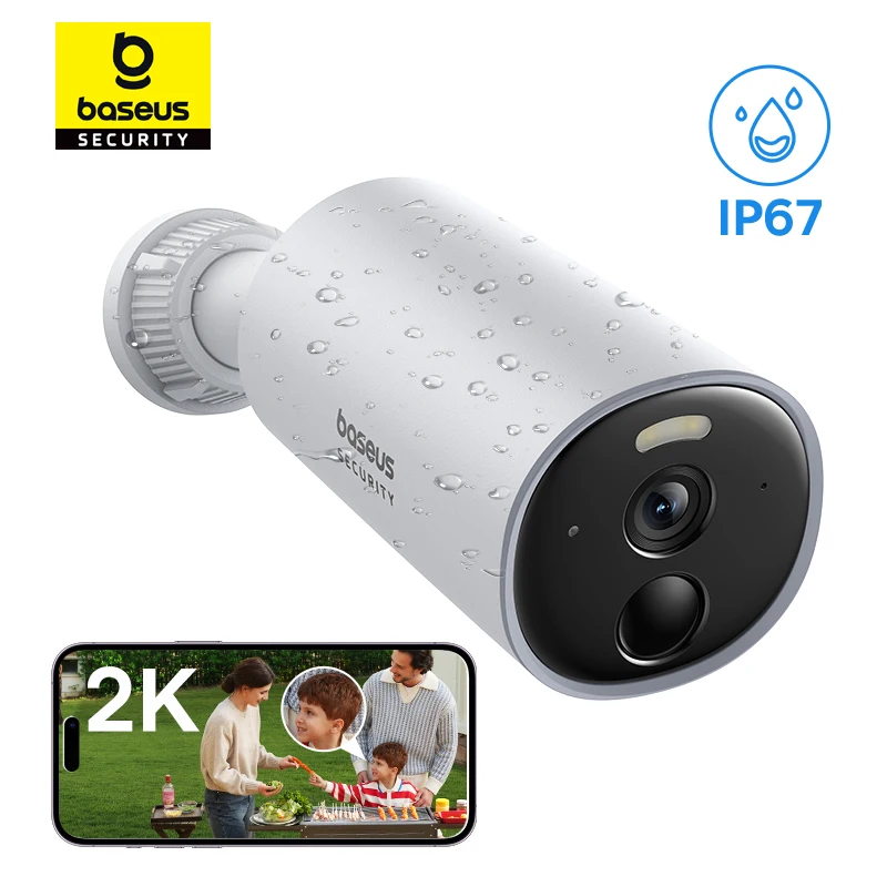 Baseus cámara de seguridad B1 para exteriores, sistema de protección de seguridad, 2K, inalámbrica, Wifi, grabación 24/7, 8GB de almacenamiento Local incorporado - imagen 2