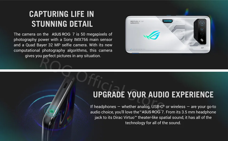 Un póster que anuncia el Asus Rog 7