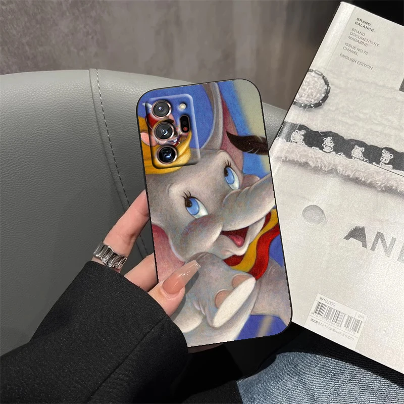 Disney Dumbo funda de teléfono suave negra para Samsung Note 20 10 Ultra Plus A31 A14 A12 A70 A34 A25 A04 A05 A15 A24 5G - imagen 3