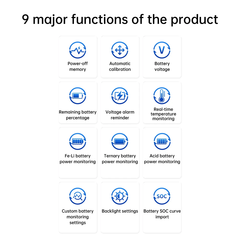 Indicador Digital de voltaje y electricidad LCD DC 8-100V Universal para batería ternaria/hierro de litio/ácido con pantalla de temperatura - imagen 5
