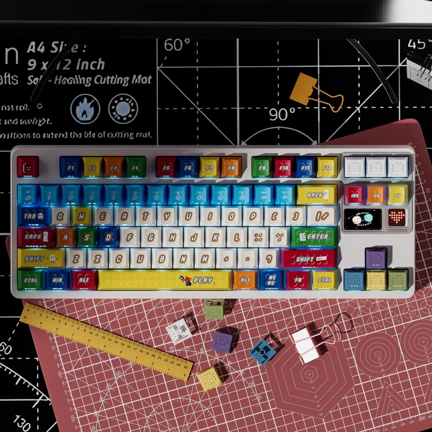 MiFuny Block-teclas con tema de fiesta, Sub Keycap PBT, perfil de cereza, teclas de Metal Retro personalizadas para juegos, regalos para teclado mecánico - imagen 3
