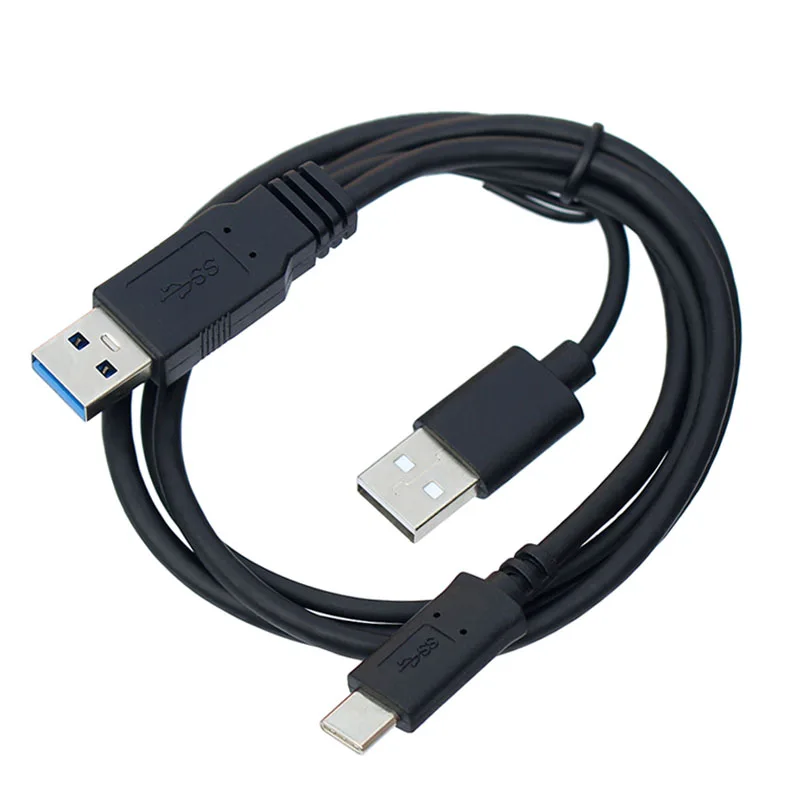 USB 3.0 macho de 0,7 m a USB-C tipo C con cable de datos Y de alimentación USB 2.0 para computadora portátil y disco duro - imagen 3