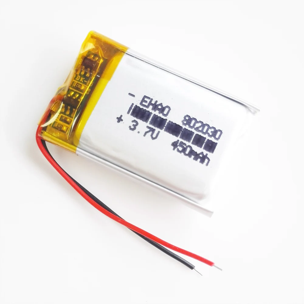 Lote 10 PCS 3.7V 450mAh Batería recargable LiPo de polímero de litio 802030   Para cámara Mp3 bluetooth GPS pieza electrónica móvil - imagen 3
