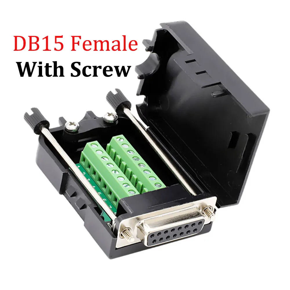 Conector macho hembra sin soldadura DB15, RS232, 2 filas, D-SUB, 15 pines - imagen 4