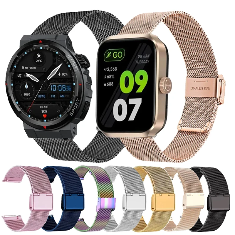 Correa de reloj de 22MM para Zeblaze Btalk/ARES 3 Plus, pulsera milanesa Metal Vibe 7 7Pro, Correa para Zeblaze GTS/GTR 3 Beyond 3Pro/Plus