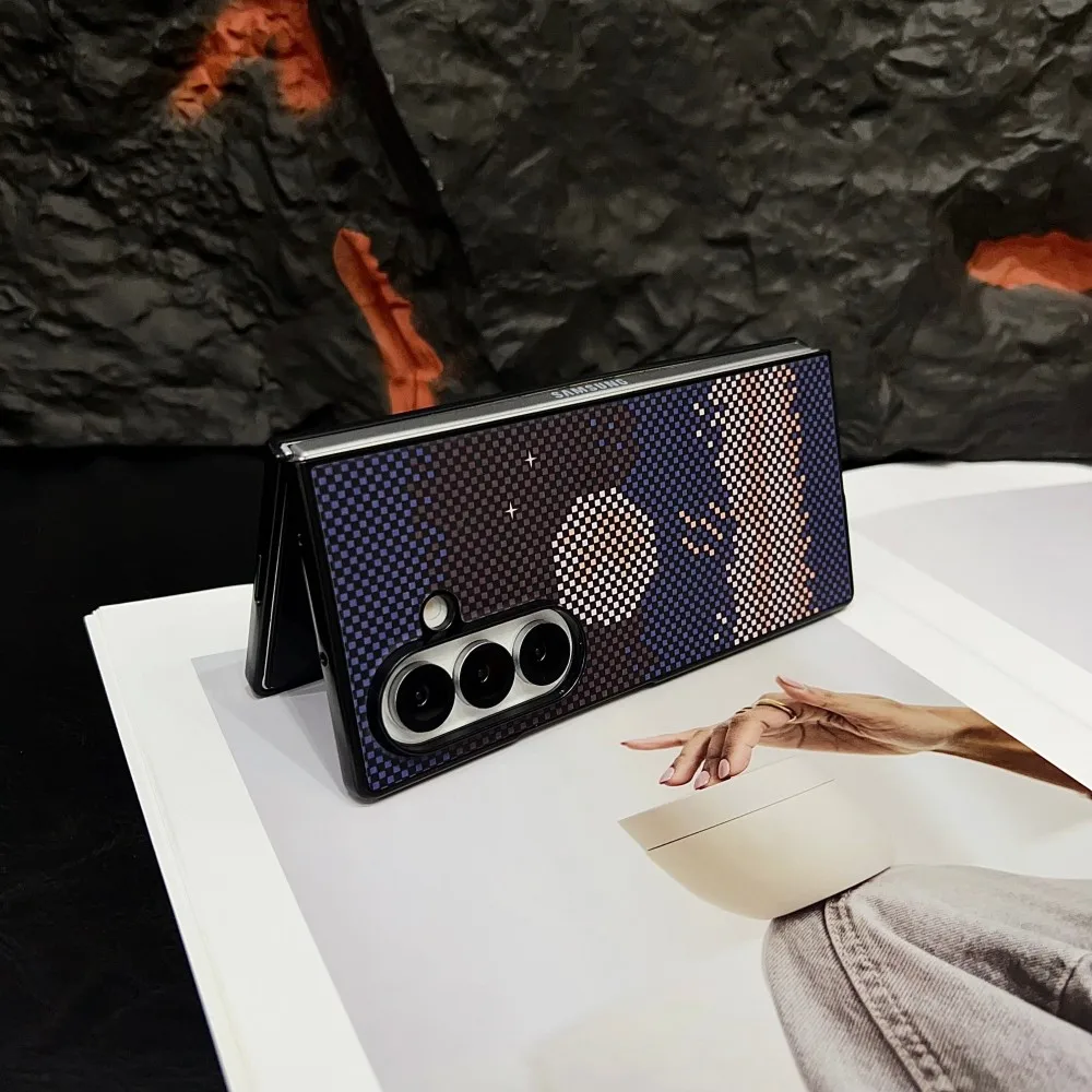 Para Samsung Galaxy Z Fold 7 funda dura de fibra de carbono carga inalámbrica magnética funda protectora trasera para Z Fold 7 6 5 4 Shell - imagen 4